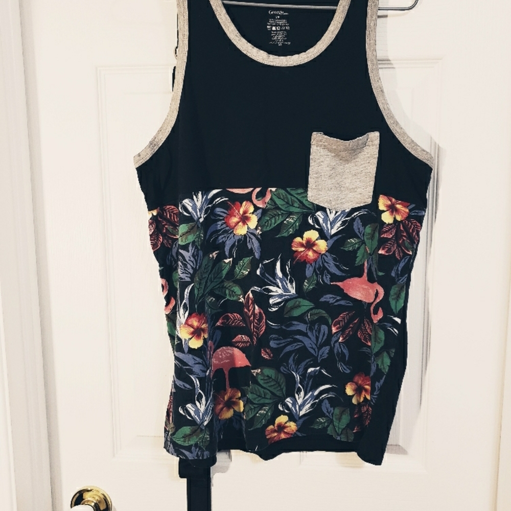George Black Floral Tank Top